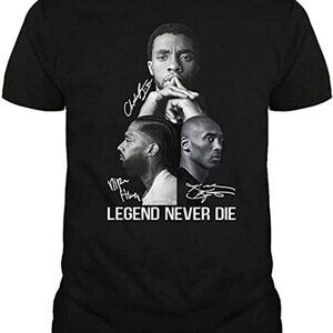 Kobe Bryant Nipsey Hussle Chadwick Boseman Tribute Graphic T-Shirt Legends Tee90